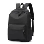Sac à dos élégant noir à grande capacité nylon compartiments multiples portable école travail voyage