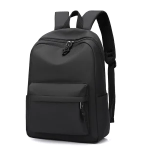 Sac à dos élégant noir à grande capacité nylon compartiments multiples portable école travail voyage