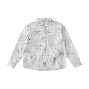 Chemise à manches longues bébé vêtements coréens mèrefille pèrefils motifs animaux coton qualité supérieure vêtements enfants style ludique