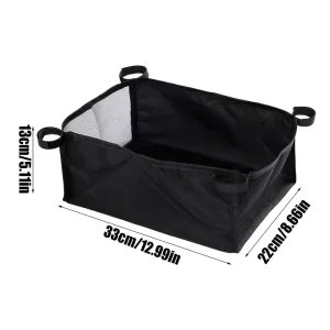 Organisateur sous poussette Oxford noir grande capacité portable pliable idéal pour rangement Shopping bébé extérieur dimensions 33x22x13 cm facile à entretenir