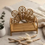Chaise en osier pour photo bébé accessoire studio décoration rétro pastorale support bambou design bohochic étagère décorative