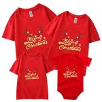 Noël famille tenues bébé enfants adultes tshirts coton polyester festif confortable sécurité Noel 2023 cadeau original
