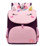 Sac à dos scolaire pour enfant licorne personnalisé avec broderie oreilles en relief couleurs vives et bretelles rembourrées idéal pour l&rsquo;école et les loisirs