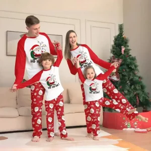 Tenues de Noël Famille Enfant Mère Bébé Pyjamas Ensemble Animaux Imprimés Doux Confort Sécurité Haute Qualité