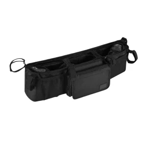 Organisateur de voiture pour siège arrière compartiments multiples poches zippées imperméable nylon synthétique noir design moderne usage familial rangement bouteilles jouets