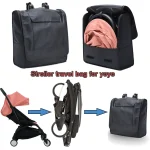 Sac à dos de voyage imperméable pour poussette Yoyo compatible Yoyo2 Yoyo3 Yoya sac de rangement noir portage facile et sécurisé