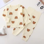 Ensemble pyjama bébé coton manches longues nouveauné mignon doux 036 mois