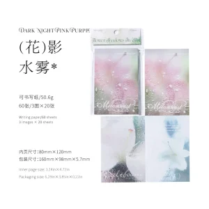 Ensemble de cartes décorées floral pluie 60 feuilles papier artisanal romantique design moderne Melonny soft pink violet bleu Ensemble de cartes décorées floral pluie 60 feuilles papier artisanal romantique design moderne Melonny soft pink violet bleu