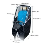 Housse de pluie transparente pour siège de vélo enfant protection antivent et antipluie camping et déplacements domiciletravail  Black