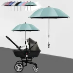 Parapluie universel pour poussette bébé protection UV 50 tissu imperméable ajustable clips inclus design moderne couleurs multiples