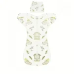 Sac de couchage pour bébé en coton doux design lapin fermeture éclair centrale bonnet incl. respirant sécuritaire nouveauné 06 mois