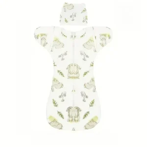 Sac de couchage pour bébé en coton doux design lapin fermeture éclair centrale bonnet incl. respirant sécuritaire nouveauné 06 mois