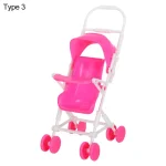 Poussette miniature pour poupées jouet de rôle accessoires de maison de poupées chariot bébé en plastique jouets éducatifs pour filles cadeau idéal pour enfants