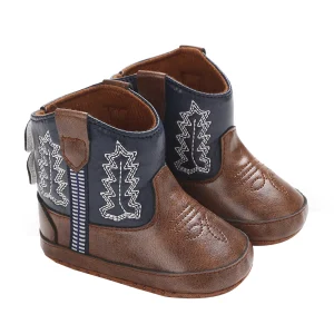 Bottes de neige rétro coordonnantes pour bébé en similicuir semelle souple mimollet style décontracté hiver 018M Bottes de neige rétro coordonnantes pour bébé en similicuir semelle souple mimollet style décontracté hiver 018M