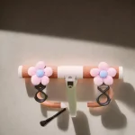 Crochet de poussette bébé fleur douce sac suspendu accessoire rangement parapluie style floral équipement bébé pratique