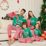 Ensemble pyjamas de Noël pour famille 2024 mère père enfant bébé chien look doux et uni style européen américain vêtements confortables hiver