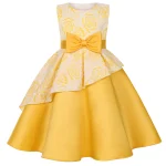 Robe de soirée princesse pour fille robe de danse élégante style fleurs jaune occasion anniversaire mariage demoiselle d&rsquo;honneur 410 ans