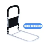 Barre d&rsquo;assistance réglable pour lit dispositif de protection antichute support de sécurité pour bébé adultes et personnes âgées design moderne en métal blanc et noir