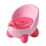 Siège toilette potty training enfant confortable portable en plastique rose