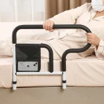 Appui lit sécurité acier inoxydable handle ergonomique tissu noir blanc support lit assistance lever rangement poignée