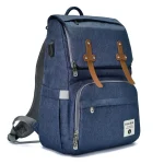Sac à langer Insular en denim grand sac à dos étanche style moderne 多 compartiments portable idéal pour bébé maternité voyage