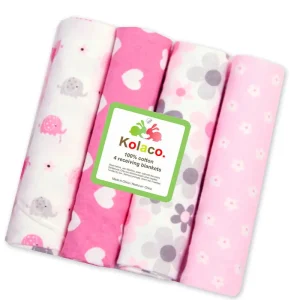 Couverture bébé 100% coton Kolaco 4 pièces motifs animés douce et confortable idéale pour nouveauné maternité promenade ou photo bébé Couverture bébé 100% coton Kolaco 4 pièces motifs animés douce et confortable idéale pour nouveauné maternité promenade ou photo bébé