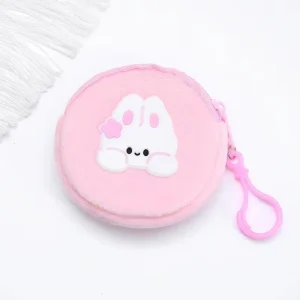 Trousse peluchée en forme de lapin motif animal mignon accessoire enfant rangement clés pièces style kawaii texture douce design enfantin Trousse peluchée en forme de lapin motif animal mignon accessoire enfant rangement clés pièces style kawaii texture douce design enfantin