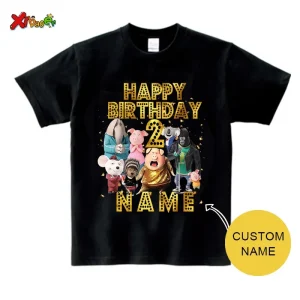 Tshirt anniversaire personnalisé enfant design festif doré Happy Birthday taille 13 ans coton doux vêtement spécial occasion
