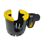 Portegobelet universel pour poussette et vélo fixation sécurisée design moderne matériau durable Usage polyvalent couleur noire et jaune