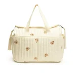 Sac à main portable pour bébé grande capacité ours brodé maternité portage confortable design ludique idéal pour poussette courses plage