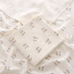 Couverture de réception bébé en mousseline de coton 100x100cm floral doux hypoallergénique serviette de bain literie accessoire nursery cadeau bébé naissance