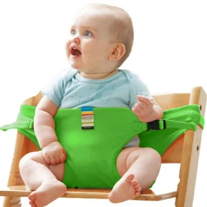 Harnais de siège de sécurité pour chaise haute Portable pour bébé, housse de siège essentielle et facile à rehausseur pour nourrissons, manger et nourrir – green
