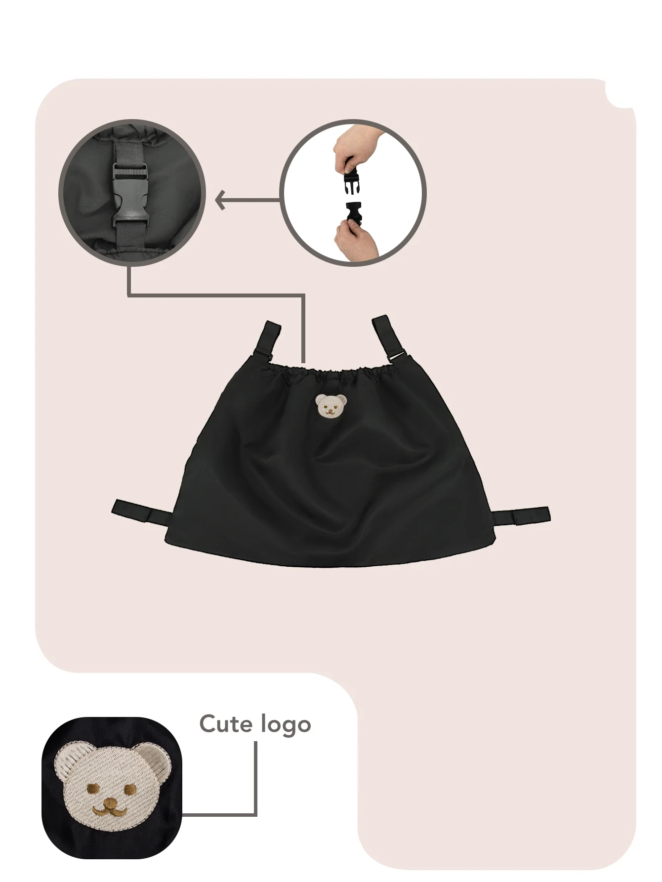 Sac de rangement suspendu pour poussette grande capacité portable confortable sécurité design moderne pratique voyage bébé