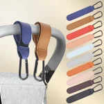 2 pièces en cuir PU sac poussette crochet rotatif 360° accessoires bébé landau organizateur sac à langer accessoires voyage