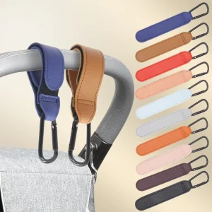 2 pièces en cuir PU sac poussette crochet rotatif 360° accessoires bébé landau organizateur sac à langer accessoires voyage 2 pièces en cuir PU sac poussette crochet rotatif 360° accessoires bébé landau organizateur sac à langer accessoires voyage