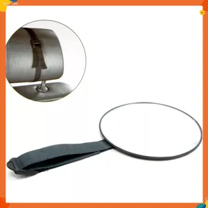 Rétroviseur voiture bébé miroir siège arrière vue sécurisée design moderne fixe appuietête plastique noir verre clair facile à installer pratique pour enfants animaux parents