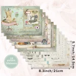 36 feuilles A5 papier décoratif scrapbooking vintage mannequins couture floral style romantique高品質紙張 craft projets carte décoration