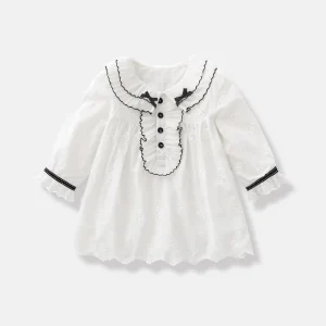 Robe bébé fille printemps automne baptême anniversaire robe infantile décontractée en coton doux et confortable Robe bébé fille printemps automne baptême anniversaire robe infantile décontractée en coton doux et confortable
