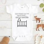 Body bébé mignon coton message humoristique décoration berceau cadeau naissance nouveauné pratique confort