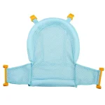 Coussin de siège en mesh pour poussette et voiture bébé 012 mois antidérapant confortable respirant 安全 bleu clair avec accents jaunes