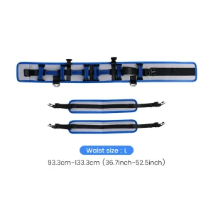 Ceinture de soutien dorsal respirante en polyester confortable ajustable pour soutien lombaire usage médical ou sportif design moderne uni bleu et gris