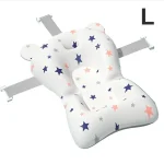 Coussin de bain flottant pour bébé siège de douche ajustable portable et pliable tapis de soutien bébé baignoire ajustable design étoilé multicolore