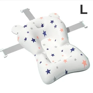 Coussin de bain flottant pour bébé siège de douche ajustable portable et pliable tapis de soutien bébé baignoire ajustable design étoilé multicolore Coussin de bain flottant pour bébé siège de douche ajustable portable et pliable tapis de soutien bébé baignoire ajustable design étoilé multicolore