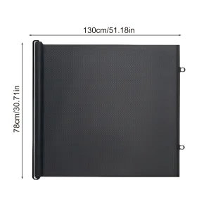 Barrière rétractable pour bébé en maille 130x78cm noir intérieur/extérieur portes escaliers couloirs sécurité enfant Barrière rétractable pour bébé en maille 130x78cm noir intérieur/extérieur portes escaliers couloirs sécurité enfant