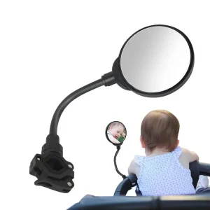 Rétroviseur poussette bébé sécurité jogging installation facile miroir convexe 360° compatible universel durabilité