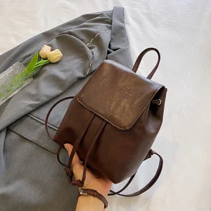 Sac à dos femme cordon multifonctionnel brown design minimaliste sangles robustes quotidien travail voyage Sac à dos femme cordon multifonctionnel brown design minimaliste sangles robustes quotidien travail voyage