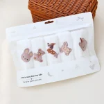 Ensemble de serviettes en coton pour bébé 5 pièces doux et absorbant serviettes de bain et visage accessoires pour nouveauné articles de soins bébé 13 ans