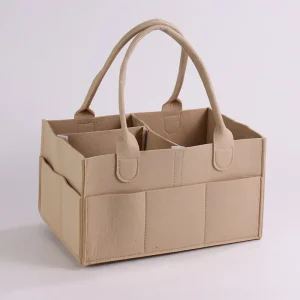 Sac de rangement en feutre pour couches bébé portable multifonctionnel maternité organisation poussette portage soins bébé beige qualité premium
