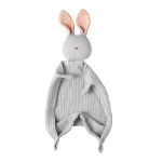 Couverture en mousseline bébé poupée endormie peluche lapin mignon serviette de sommeil douce 13 ans gris tendre