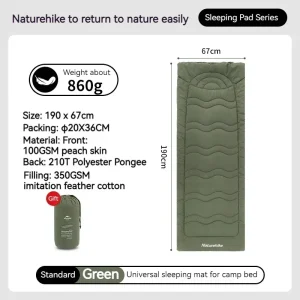 Naturehike matelas camping bébé extérieur confort universel portable 190x67cm vert armée doux durable Naturehike matelas camping bébé extérieur confort universel portable 190x67cm vert armée doux durable